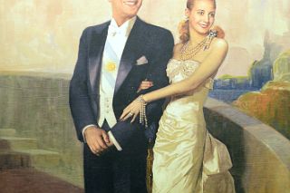48 A Huge Painting of Juan Domingo Peron and Eva Duarte Peron painted by Numa Ayrinhac Casa Rosado Buenos Aires